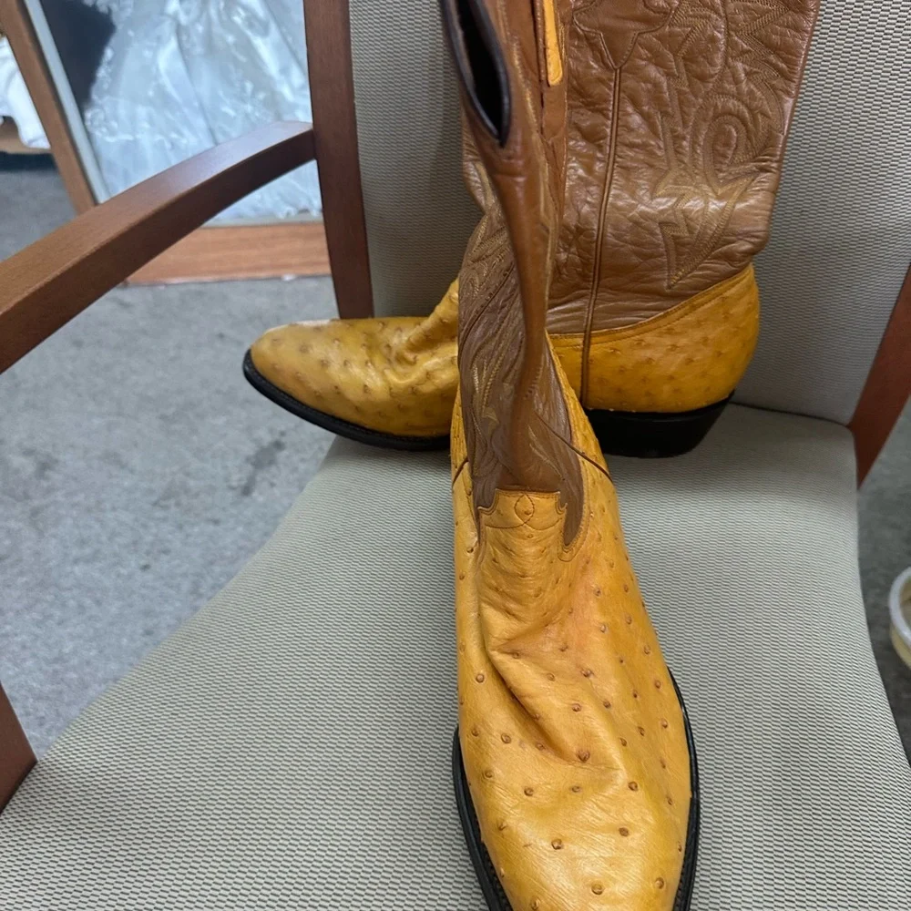 Brown and Yellow Western‎ Cowboy Boots